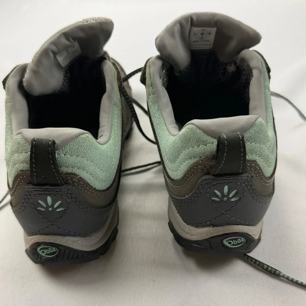Oboz Bridger Low B-DRY Hiking Shoes Womens 7.5 Gray Mint Waterproof Trail Sneake